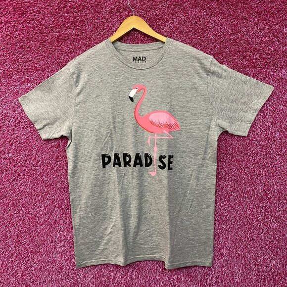 Paradise Flamingo Gray Tshirt size L/XL - Picture 1 of 4